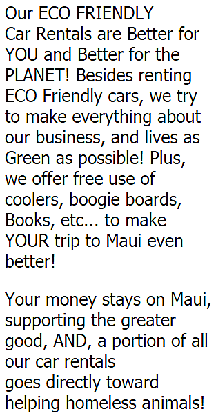 Our Maui Car rentals
